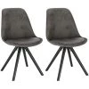 WOLTU 2 X Chaisess De Salle à Manger. Chaises De Cuisine. Siège En Tissu Scientifique. Pieds En Bois Massif. Anthracite