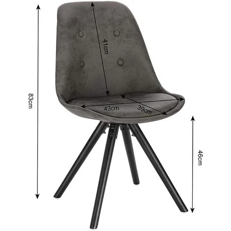 WOLTU 2 X Chaisess De Salle à Manger. Chaises De Cuisine. Siège En Tissu Scientifique. Pieds En Bois Massif. Anthracite 6 WOLTU 2 X Chaisess De Salle à Manger. Chaises De Cuisine. Siège En Tissu Scientifique. Pieds En Bois Massif. Anthracite – Image 4