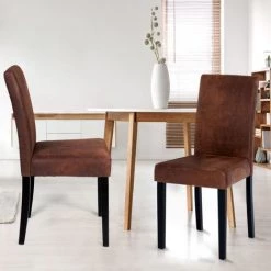 IDMARKET Lot De 6 Chaises HANNAH Marron Vintage Pour Salle à Manger 9 IDMARKET Lot De 6 Chaises HANNAH Marron Vintage Pour Salle à Manger -banc et tabouret Soldes Boutique 42224615 3