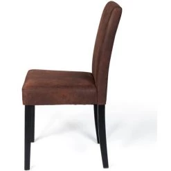 IDMARKET Lot De 6 Chaises HANNAH Marron Vintage Pour Salle à Manger 10 IDMARKET Lot De 6 Chaises HANNAH Marron Vintage Pour Salle à Manger -banc et tabouret Soldes Boutique 42224615 4