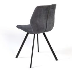 IDMARKET Lot De 4 Chaises SAMI En Velours Gris Foncé -banc et tabouret Soldes Boutique 42224616 4