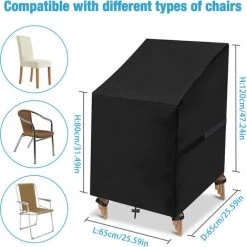 AUGIENB Housse De Chaise Oxford En Nylon 420D Housse De Chaise Imperméable Double Couche Anti-UV 65x65x80/120cm -banc et tabouret Soldes Boutique 42286520 2