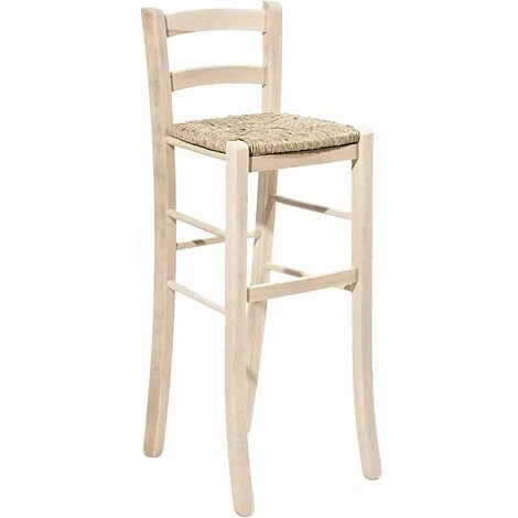 OKAFFAREFATTO Tabouret En Bois Brut à Peindre Assise Paille Hauteur 80 Cm Avec Dossier 3 OKAFFAREFATTO Tabouret En Bois Brut à Peindre Assise Paille Hauteur 80 Cm Avec Dossier