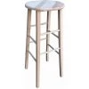 OKAFFAREFATTO Tabouret En Bois Avec Assise Ronde H80cm Brut à Peindre Pieds Droits -banc et tabouret Soldes Boutique 42312026 1