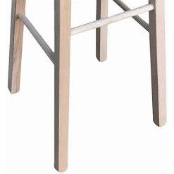 OKAFFAREFATTO Tabouret En Bois Avec Assise Ronde H80cm Brut à Peindre Pieds Droits -banc et tabouret Soldes Boutique 42312026 3