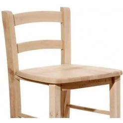 OKAFFAREFATTO Tabouret Snack Avec Dossier Hauteur 80 Cm Assise En Bois Brut à Peindre -banc et tabouret Soldes Boutique 42312062 4