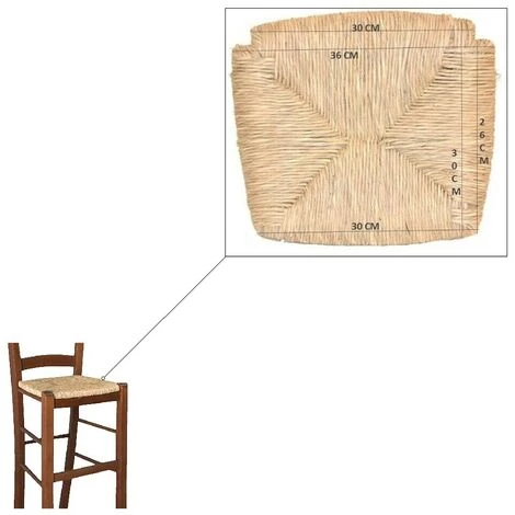 OKAFFAREFATTO Tabouret En Bois De Couleur Noyer Clair Avec Dossier H 67cm Assise En Paille 6 OKAFFAREFATTO Tabouret En Bois De Couleur Noyer Clair Avec Dossier H 67cm Assise En Paille – Image 4
