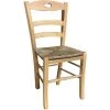 OKAFFAREFATTO Chaise Loris En Bois Naturel Avec Assise En Paille