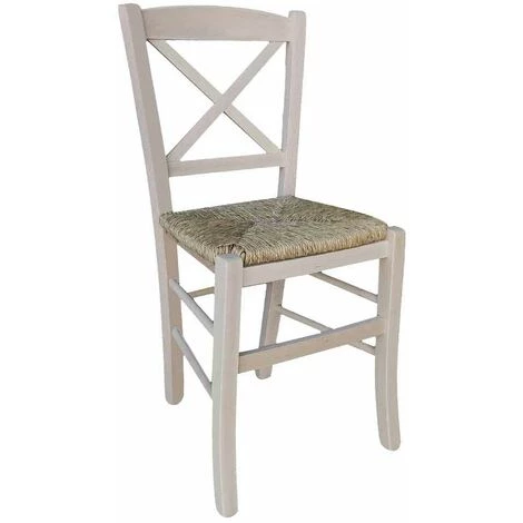 OKAFFAREFATTO Chaise Croisèe En Bois Avec Assise En Paille, Brute à Peindre 3 OKAFFAREFATTO Chaise Croisèe En Bois Avec Assise En Paille, Brute à Peindre