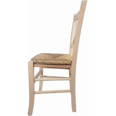 OKAFFAREFATTO Chaise Croisèe En Bois Avec Assise En Paille, Brute à Peindre 4 OKAFFAREFATTO Chaise Croisèe En Bois Avec Assise En Paille, Brute à Peindre – Image 2