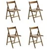 OKAFFAREFATTO Set 4 Chaises Pliable En Bois De Hêtre Couleur Noyer Brown Jardin Piscine 2 OKAFFAREFATTO Set 4 Chaises Pliable En Bois De Hêtre Couleur Noyer Brown Jardin Piscine -banc et tabouret Soldes Boutique 42312131 1