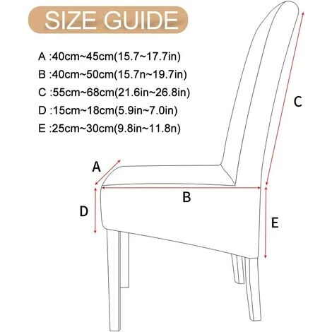TANABATA 6PCS Housse De Chaise De Salle à Manger Universelle Extensible Microfiber Lavable Housses De Chaises Pour Mariage Hôtel 4 TANABATA 6PCS Housse De Chaise De Salle à Manger Universelle Extensible Microfiber Lavable Housses De Chaises Pour Mariage Hôtel – Image 2