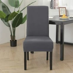 TANABATA 6PCS Housse De Chaise De Salle à Manger Universelle Extensible Microfiber Lavable Housses De Chaises Pour Mariage Hôtel 10 TANABATA 6PCS Housse De Chaise De Salle à Manger Universelle Extensible Microfiber Lavable Housses De Chaises Pour Mariage Hôtel -banc et tabouret Soldes Boutique 42414427 4