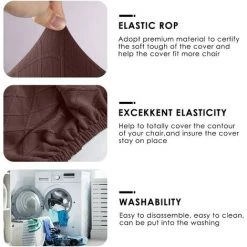 TANABATA Housse De Chaise 4 Pièces Couverture De Chaise De Élasthanne Jacquard Pattern Housse De Salle à Manger Universel Housse De Protection, Très Facile à Nettoyer Et Durable (Marron-Brun, 4 Pièces) 9 TANABATA Housse De Chaise 4 Pièces Couverture De Chaise De Élasthanne Jacquard Pattern Housse De Salle à Manger Universel Housse De Protection, Très Facile à Nettoyer Et Durable (Marron-Brun, 4 Pièces) -banc et tabouret Soldes Boutique 42414429 3