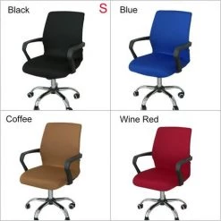 TANABATA Housse En Tissu élastique Extensible, Amovible Et Résistante, Pour Fauteuil De Bureau Pivotant (housse Uniquement, Fauteuil Non Inclus), Tissu, Noir , Taille L -banc et tabouret Soldes Boutique 42414443 4