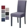 TANABATA 6 Pièces Housse De Chaise, Imprimé Matériau Spandex élastique,Amovible Lavable,Couverture Extensible Chaise Pour Décoratio Maison Hôtel Restaurant-Gris Foncé