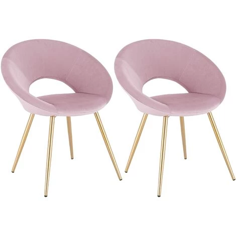 WOLTU Lot De 2 Chaises De Salle à Manger. Chaise De Chambre à Coucher. Avec Velours Siège Et Métal Pieds. Rose 3 WOLTU Lot De 2 Chaises De Salle à Manger. Chaise De Chambre à Coucher. Avec Velours Siège Et Métal Pieds. Rose