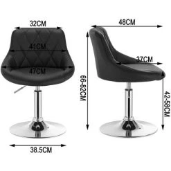 WOLTU Lot De 4 Tabourets De Bar En Similicuir. Tabourets De Rotatif Pieds En Métal. Hauteur Réglable. Gris -banc et tabouret Soldes Boutique 42416363 3