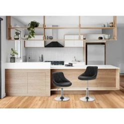 WOLTU Lot De 4 Tabourets De Bar En Similicuir. Tabourets De Rotatif Pieds En Métal. Hauteur Réglable. Gris -banc et tabouret Soldes Boutique 42416363 4