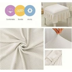 Housses De Chaise 2 Pièces, Housses De Chaise De Protection Classiques élastiques, Housses De Chaise Extensibles, Housses De Chaise, Pour La Maison, La Salle à Manger, Le Bouquet De Mariage, L'hôtel (blanche) GrooFoo -banc et tabouret Soldes Boutique 42548492 3