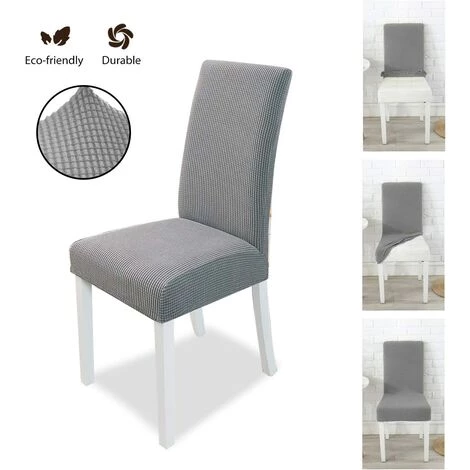 Housses De Chaises Extensibles Housse Chaise Salle à Manger Elastique Protege Chaises Salle A Manger Antidérapante GrooFoo (gris Clair, 2pcs) 4 Housses De Chaises Extensibles Housse Chaise Salle à Manger Elastique Protege Chaises Salle A Manger Antidérapante GrooFoo (gris Clair, 2pcs) – Image 2