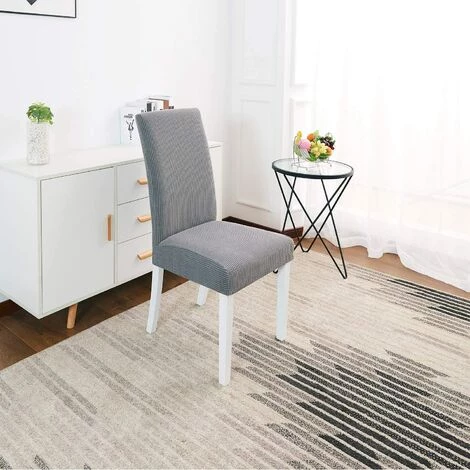 Housses De Chaises Extensibles Housse Chaise Salle à Manger Elastique Protege Chaises Salle A Manger Antidérapante GrooFoo (gris Clair, 2pcs) 5 Housses De Chaises Extensibles Housse Chaise Salle à Manger Elastique Protege Chaises Salle A Manger Antidérapante GrooFoo (gris Clair, 2pcs) – Image 3