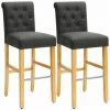 SONGMICS Lot De 2 Chaises De Bar, Tabourets Hauts, Sièges De Cuisine, Hauteur D'Assise 76 Cm, Avec Repose-Pieds En Métal Et Dossier, Pieds En Bois, Tissu En Coton-Lin, Gris LDC036G01 - Gris 2 SONGMICS Lot De 2 Chaises De Bar, Tabourets Hauts, Sièges De Cuisine, Hauteur D'Assise 76 Cm, Avec Repose-Pieds En Métal Et Dossier, Pieds En Bois, Tissu En Coton-Lin, Gris LDC036G01 - Gris -banc et tabouret Soldes Boutique 42693693 1