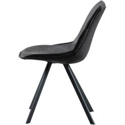 WHITELABEL Lot De 2 Chaises Cuir Noir - Chaises De Salle à Manger Avec Dossier - Swen -banc et tabouret Soldes Boutique 42703508 5
