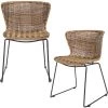 WHITELABEL Lot De 2 Chaises De Jardin Empilable En Rotin Polyéthylène - Naturelle - Wings - Brun -banc et tabouret Soldes Boutique 42703714 1