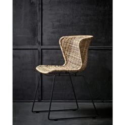 WHITELABEL Lot De 2 Chaises De Jardin Empilable En Rotin Polyéthylène - Naturelle - Wings - Brun -banc et tabouret Soldes Boutique 42703714 5