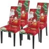 DEVENIRRICHE Ensemble De 4 Housses De Chaise De Noël, Housse De Chaise Extensible Universelle Moderne Housse De Fête De Noël Décoration Protecteur Housse De Chaise Restaurant De Fête, Style 2 -banc et tabouret Soldes Boutique 42730505 1