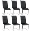 YONGQING Lot De 6 Chaises De Salle à Manger Piètement Chromé Revêtement Synthétique Noir Et Blanc - Noir-blanc -banc et tabouret Soldes Boutique 42755846 1