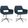 Chaises Pivotantes De Salle à Manger 2 Pcs Tissu Bleu VidaXL 2 Chaises Pivotantes De Salle à Manger 2 Pcs Tissu Bleu VidaXL -banc et tabouret Soldes Boutique 42801481 1