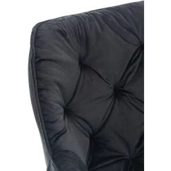 CLP Lot De 4 Chaises De Salle à Manger Tanna En Velours Piètement En Métal Noir Noir -banc et tabouret Soldes Boutique 42826564 4