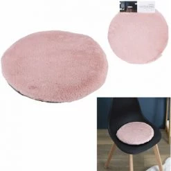 TOILINUX Lot De 6 Galettes De Chaises Rondes - Diamètre 34 Cm - Diamètre 34, Epaisseur 2 Cm - Rose -banc et tabouret Soldes Boutique 42902494 2