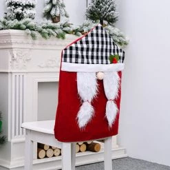 ILOVEMILAN 2 Couverture De Chaise De Noël Père Noël Gris Rouge Décoration De Housse De Chaise Noël Housses De Chaise Housses De Protection Pour Fête -banc et tabouret Soldes Boutique 42946079 4