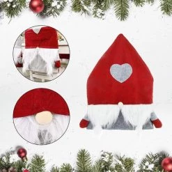ENSEMBLE DE MEUBLES 2 Santa Claus Gris Rouge Noël Housse De Chaise Housse De Chaise Décorative En Forme De Coeur Paquet De Siège Chaise Housse De Fête -banc et tabouret Soldes Boutique 43105759 2