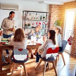 ENSEMBLE DE MEUBLES 2 Santa Claus Gris Rouge Noël Housse De Chaise Housse De Chaise Décorative En Forme De Coeur Paquet De Siège Chaise Housse De Fête -banc et tabouret Soldes Boutique 43105759 5