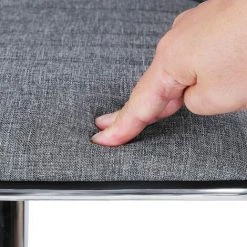 SONGMICS Lot De 2 Tabourets De Bar Chromé Revêtement En Tissu Hauteur Réglable Rotative à 360°grande Base Ø41cm Gris LJB15G - Gris -banc et tabouret Soldes Boutique 4327414 3