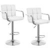 SONGMICS Lot De 2 Tabourets De Bar Avec Accoudoirs, Dossier Charge Maximale : 120kg-déporté Blanc LJB93W -banc et tabouret Soldes Boutique 4327428 1