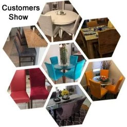 LITZEE 4pcs Housse De Chaise En Velours,Spandex De Bout Droit Avec La Bande élastique, La Grande Dame De Velours Dinant La Chaise Pour Le Banquet De Fête D'hôtel De Restaurant Gris Foncé -banc et tabouret Soldes Boutique 43307089 4