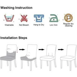 AIDUCHO Housse De Chaise Extensible Lot De 2, Housse De Chaise Salle à Manger Universel, Amovible, Lavable Couverture De Chaise Pour Maison Hotel Restaurant Mariage Décoration (Gris, 2 Pièces) -banc et tabouret Soldes Boutique 43423579 3