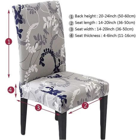AIDUCHO Housse De Chaise Salle à Manger Extensible Pour Un Ajustement Universel Lycra étirable Durable Pour Banquet Hôtel Décor De Restaurant (Gris/Motif De Feuille, 4 Pièces) 4 AIDUCHO Housse De Chaise Salle à Manger Extensible Pour Un Ajustement Universel Lycra étirable Durable Pour Banquet Hôtel Décor De Restaurant (Gris/Motif De Feuille, 4 Pièces) – Image 2