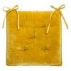 Lot De 4 Galettes De Chaises En Velours Coloris Ocre - L. 38 X L. 38 Cm -PEGANE- -banc et tabouret Soldes Boutique 43530836 1