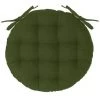 Lot De 6 Galettes De Chaise Rondes Coloris Vert Kaki En Coton - Diamètre 40 X Hauteur 6,5 Cm -PEGANE- -banc et tabouret Soldes Boutique 43531252 1