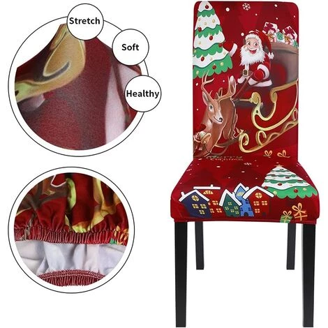 PERLE RARE 2 Pièces Housse De Chaise Avec Dossier De Noël, élastique, Pour Noël, Pour Salle à Manger, Noël, Lavable, Universelle, Anti-taches, Pour Maison, Fête, Hôtel, Etc. 4 PERLE RARE 2 Pièces Housse De Chaise Avec Dossier De Noël, élastique, Pour Noël, Pour Salle à Manger, Noël, Lavable, Universelle, Anti-taches, Pour Maison, Fête, Hôtel, Etc. – Image 2