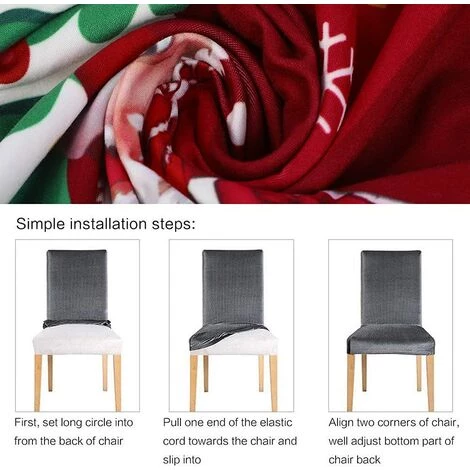 PERLE RARE 2 Pièces Housse De Chaise Avec Dossier De Noël, élastique, Pour Noël, Pour Salle à Manger, Noël, Lavable, Universelle, Anti-taches, Pour Maison, Fête, Hôtel, Etc. 5 PERLE RARE 2 Pièces Housse De Chaise Avec Dossier De Noël, élastique, Pour Noël, Pour Salle à Manger, Noël, Lavable, Universelle, Anti-taches, Pour Maison, Fête, Hôtel, Etc. – Image 3