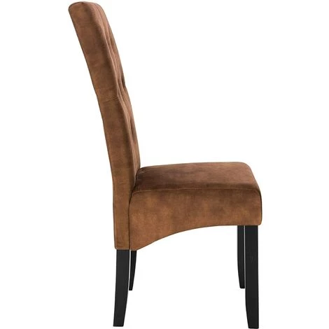 WOLTU 4 X Chaises De Salle à Manger. Chaise Salon. Chaises De Cuisine. Assise En Velours Et Pied En Bois Massif.Brun 6 WOLTU 4 X Chaises De Salle à Manger. Chaise Salon. Chaises De Cuisine. Assise En Velours Et Pied En Bois Massif.Brun – Image 4