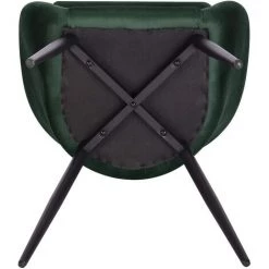 WOLTU 4 X Chaises De Salle à Manger. Chaise De Réunion. En Velours Et Métal.Chaise De Cuisine. Vert Foncé -banc et tabouret Soldes Boutique 43633472 4