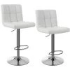 SONGMICS Lot De 2 Tabourets De Bar Avec Dossier Hauteur Réglable 95-115cm Blanc LJB64W - Blanc